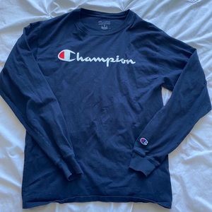 champion navy blue and white medium long sleeve 💙🤍